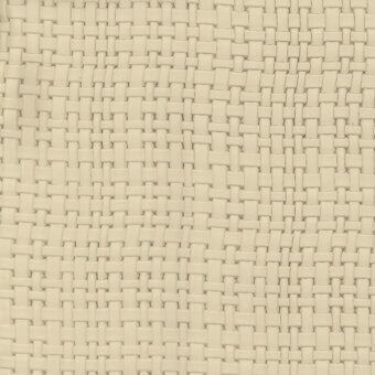 Woven leather texture, off-white color, rectangular grid pattern, matte finish, dense weave, uniform surface, studio lighting, material sample.